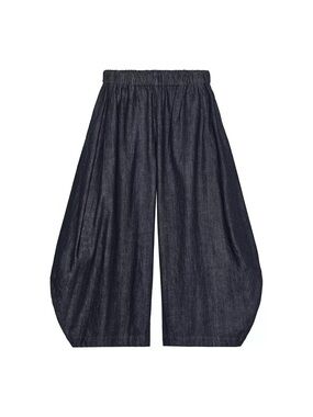 Zara Wide Leg Balloon Pants in Dark Denim Blue